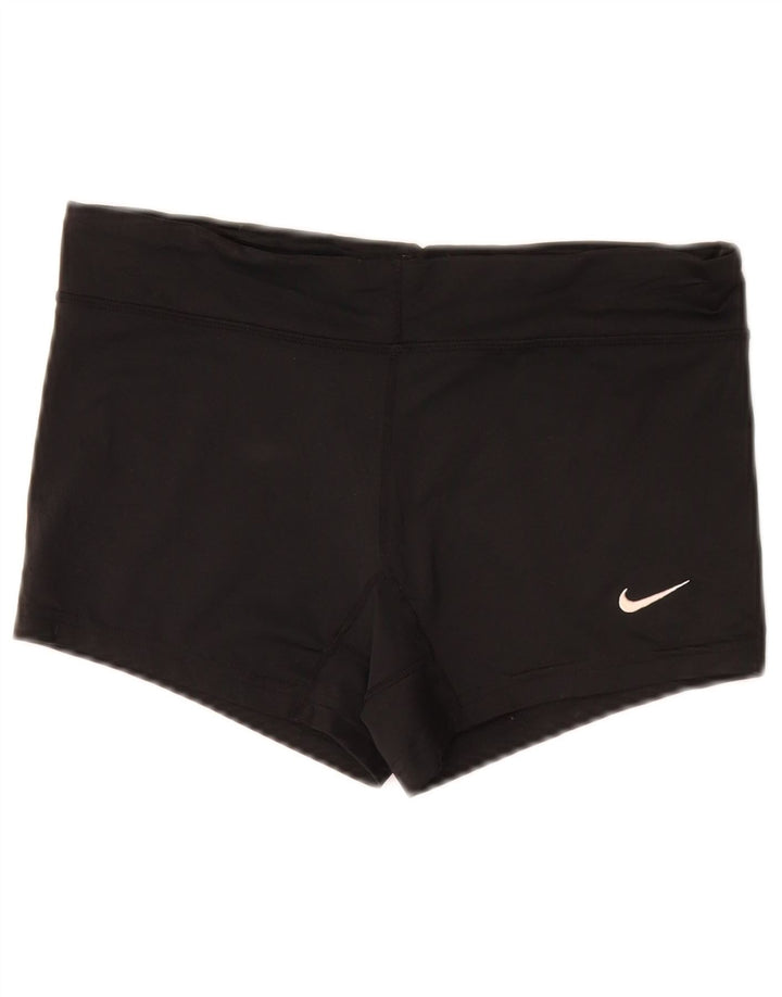 Женские спортивные шорты NIKE Dri Fit UK 10, маленькие черные из полиэстера