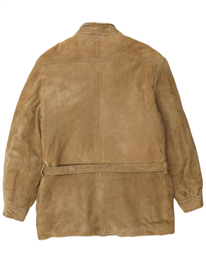 VINTAGE Mens Suede Jacket IT 50 Large Brown