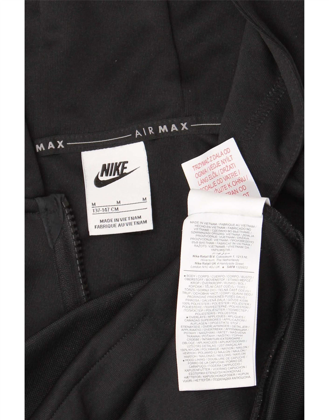 Свитер с капюшоном на молнии для мальчиков Nike, 10–11 лет, средний черный, полиэстер