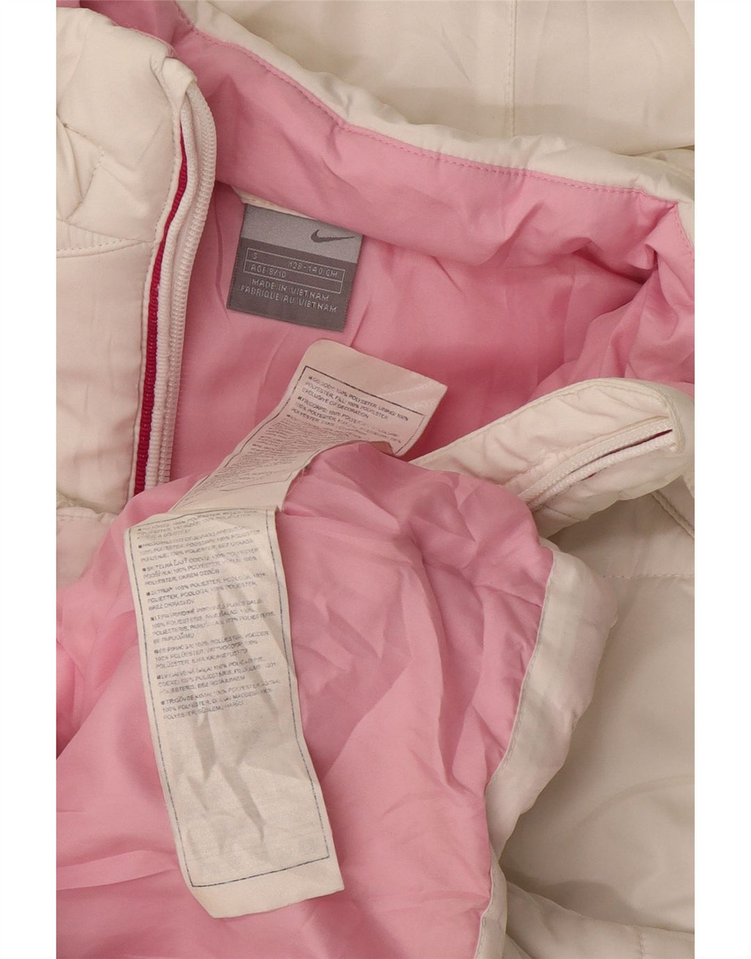 Утепленная куртка NIKE для девочек 8–9 лет, маленький размер, белый полиэстер