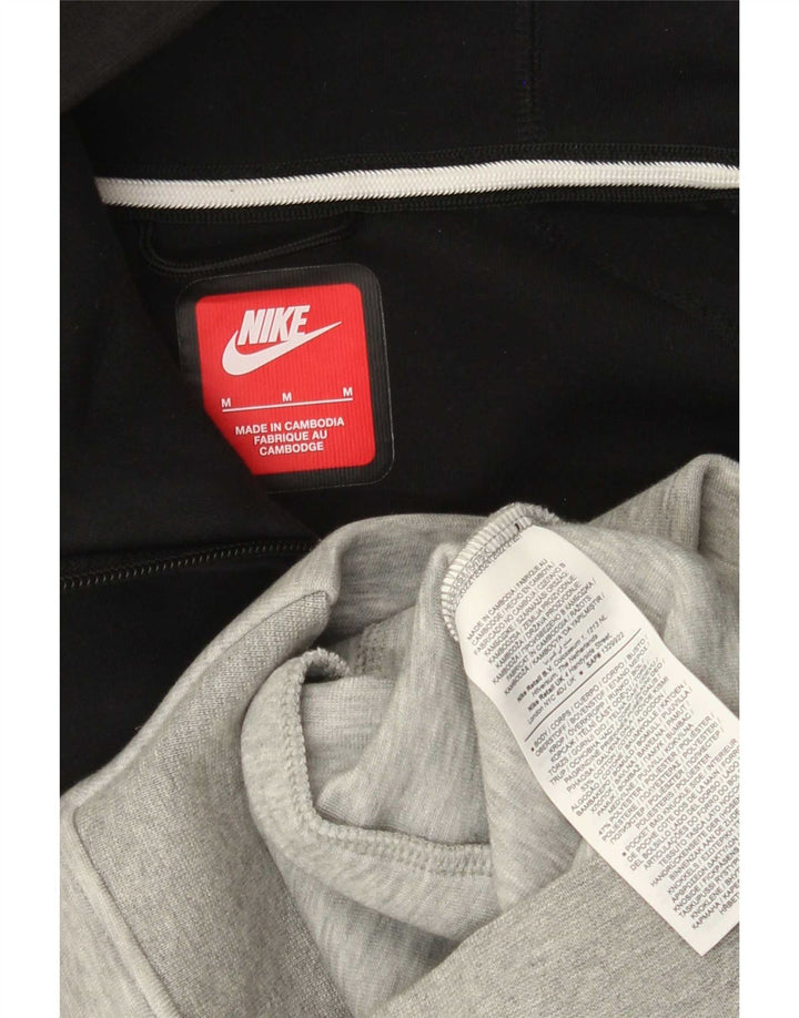 Мужской свитер с капюшоном на молнии Nike среднего серого цвета, хлопок с цветными блоками