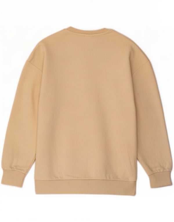 Женский свитер с рисунком Zara, размер UK 10, маленький, бежевый, хлопок
