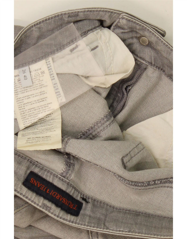 TRUSSARDI Womens Slim Jeans W26 L31 Grey Cotton Vintage Trussardi and Second-Hand Trussardi from Messina Hembry 