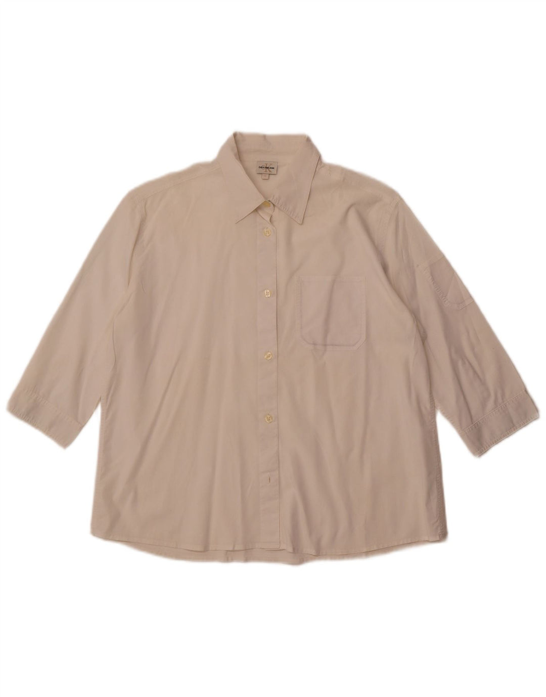 Женская рубашка с рукавом 3/4 CALVIN KLEIN JEANS UK 16, большая белая