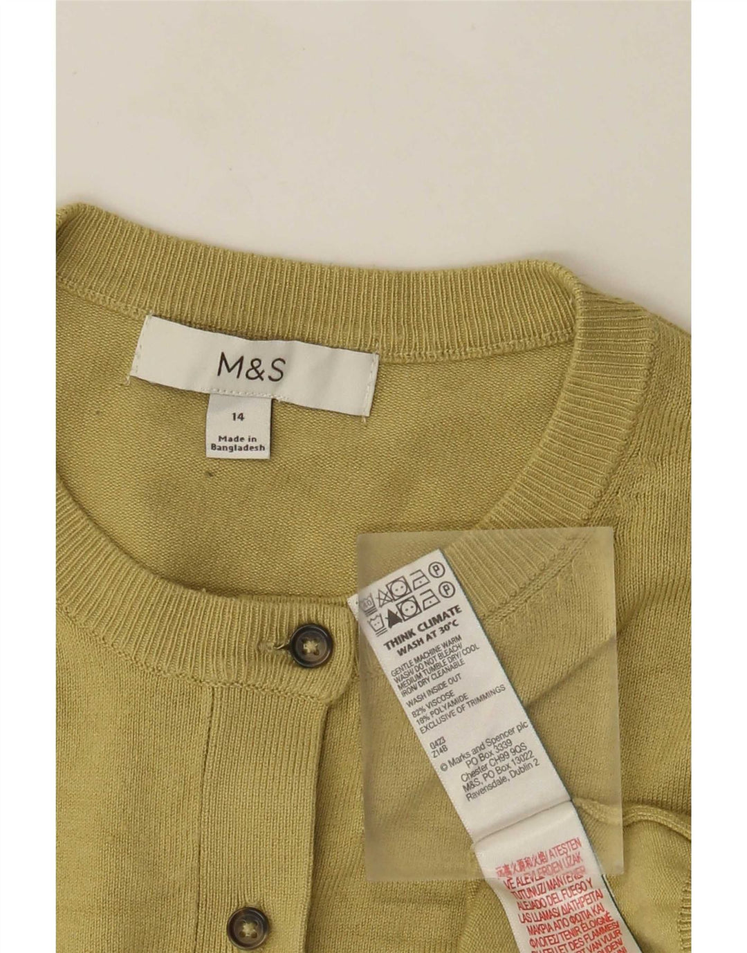 Женский кардиган Marks & Spencer UK 14, средний зеленый вискоза