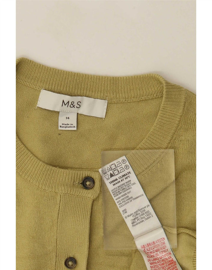 Женский кардиган Marks & Spencer UK 14, средний зеленый вискоза