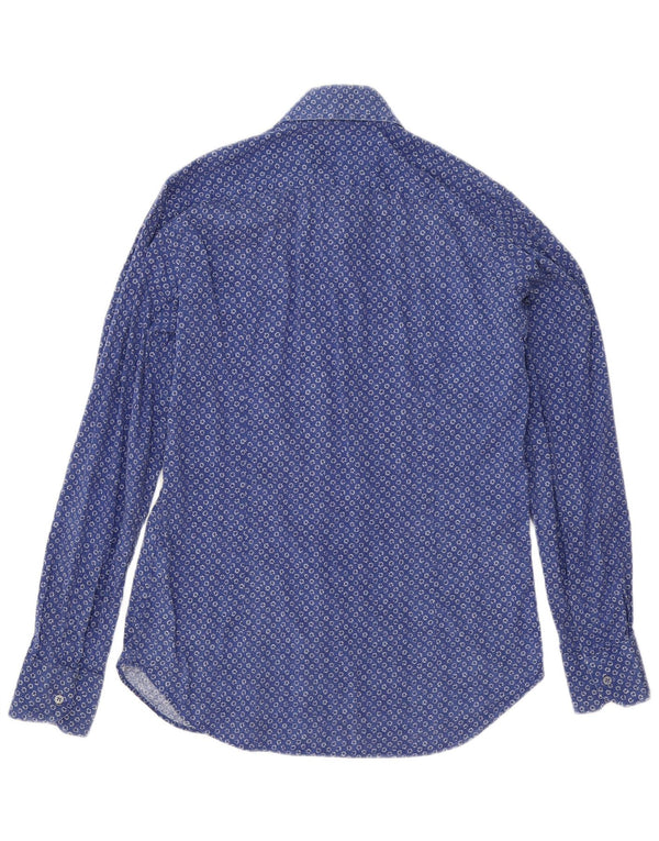 Liu Jo Mens Slim Fit Shirt Medium Blue Spotted Cotton
