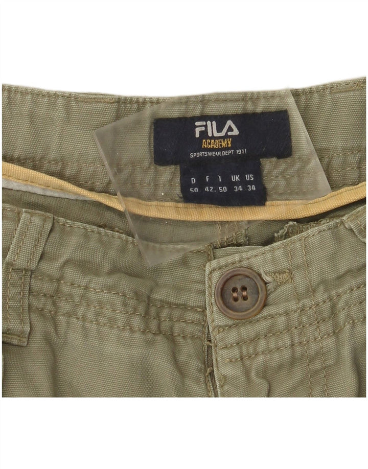 Мужские шорты карго Fila W34, большие, хаки