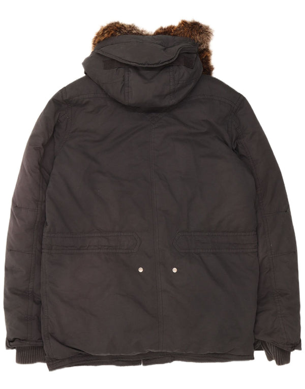 Мужское стеганое пальто с капюшоном Levi's UK 42 XL, черный полиэстер