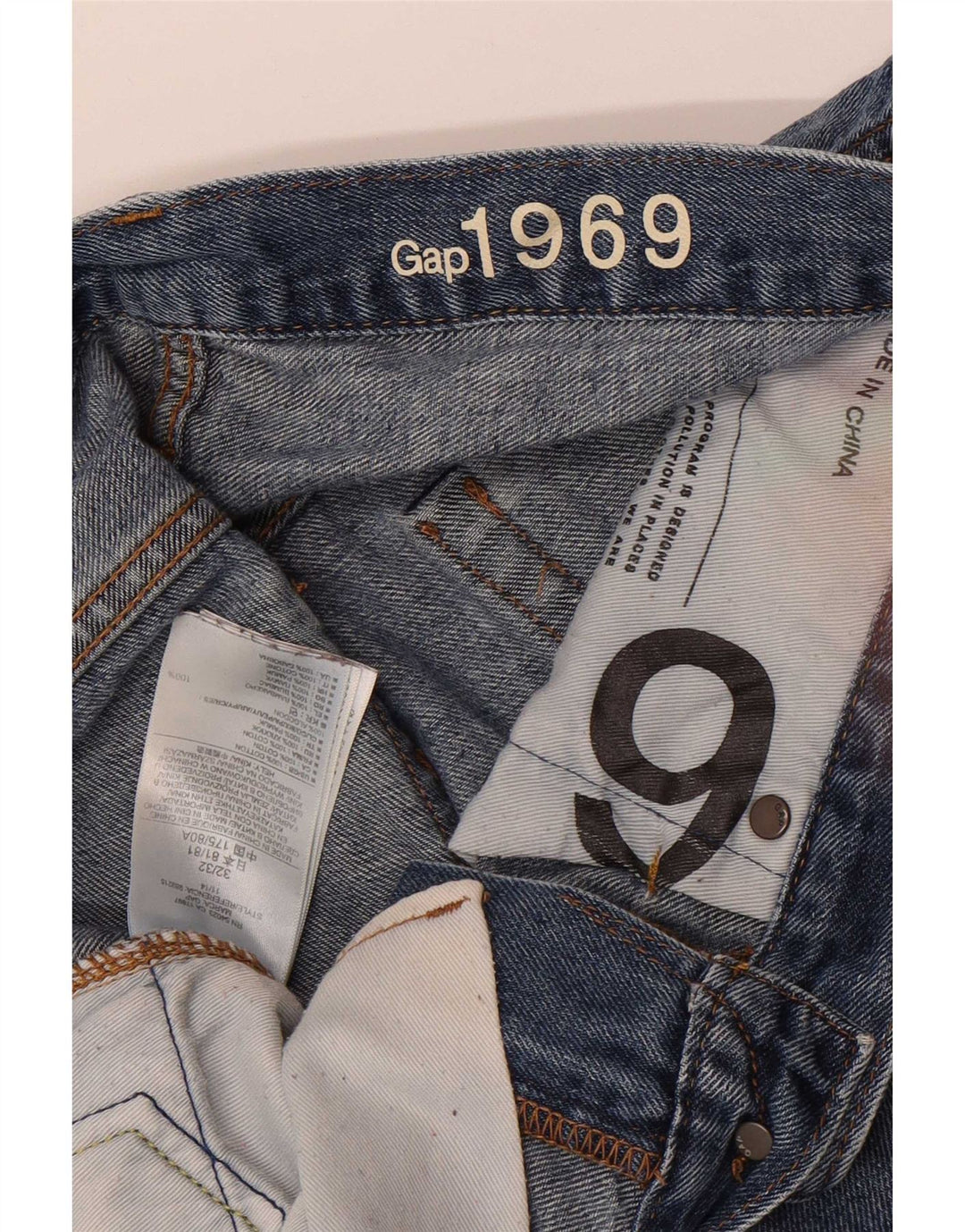 Мужские узкие джинсы Gap W32 L32 синие, хлопок