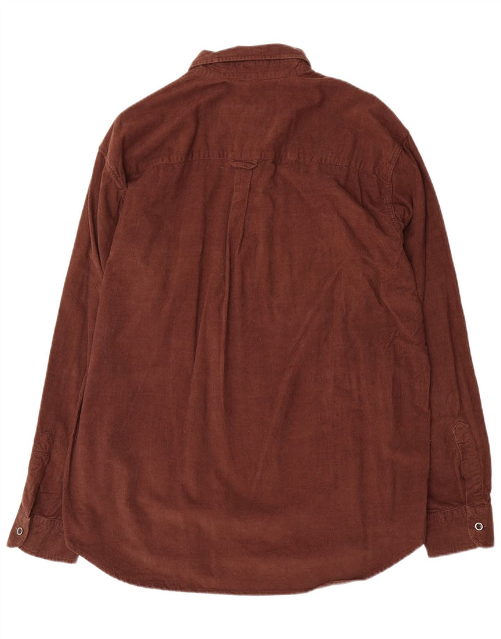 Carrera Mens Corduroy Shirt Large Brown Cotton