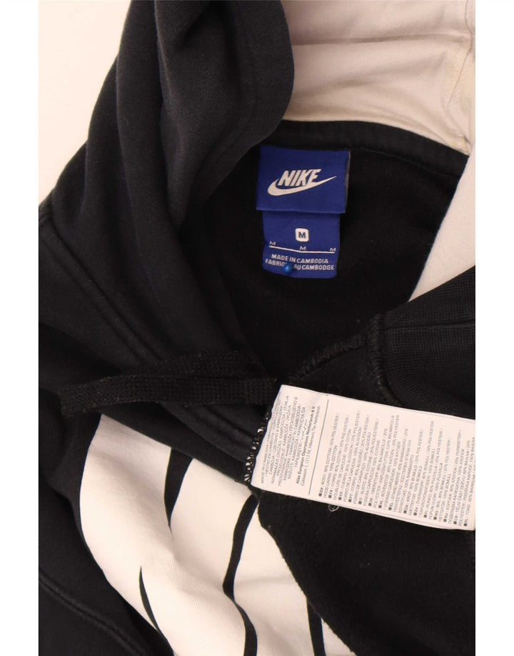 Мужской джемпер с капюшоном с рисунком Nike, средний черный, хлопковый