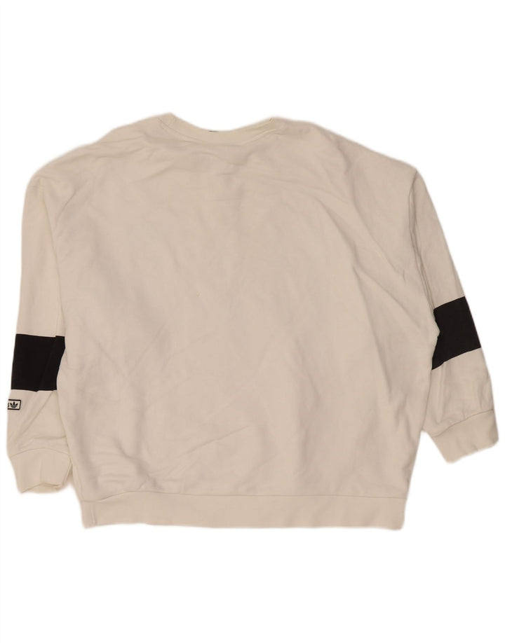 Женский джемпер оверсайз ADIDAS UK 12, средний белый, цветных блоков