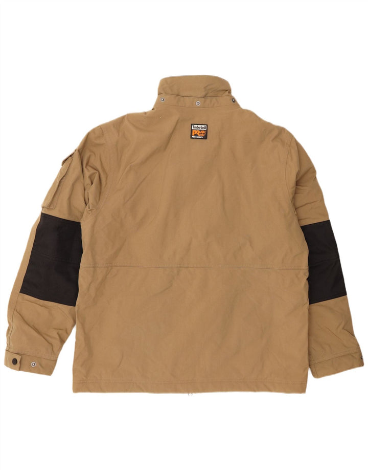 Мужская куртка-бомбер Timberland UK 40, большая, бежевая, с цветными блоками, полиамид
