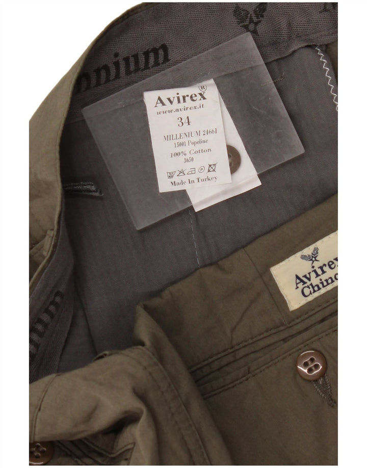Мужские прямые брюки-чинос AVIREX W34 L28, хлопок цвета хаки