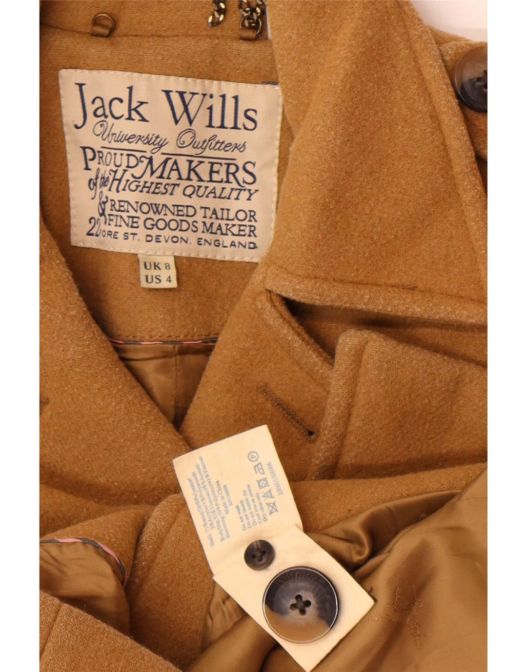 Женское полупальто Jack Wills UK 8, маленькая коричневая шерсть