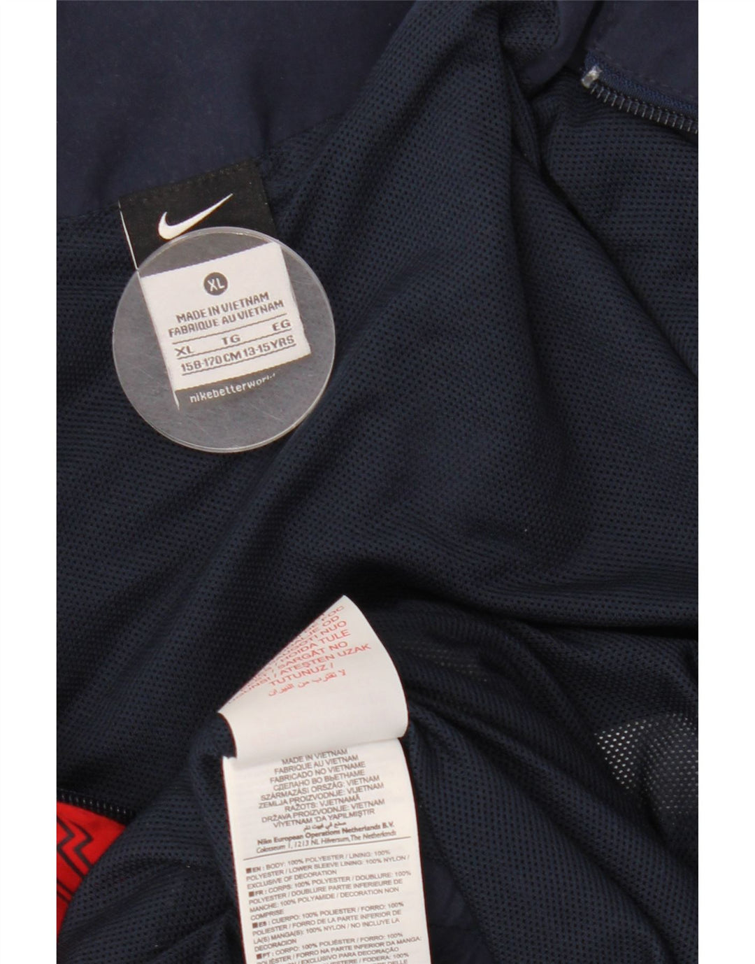 Спортивный костюм NIKE для мальчиков, верхняя куртка 13–14 лет, темно-синий, цветной блок, размер XL