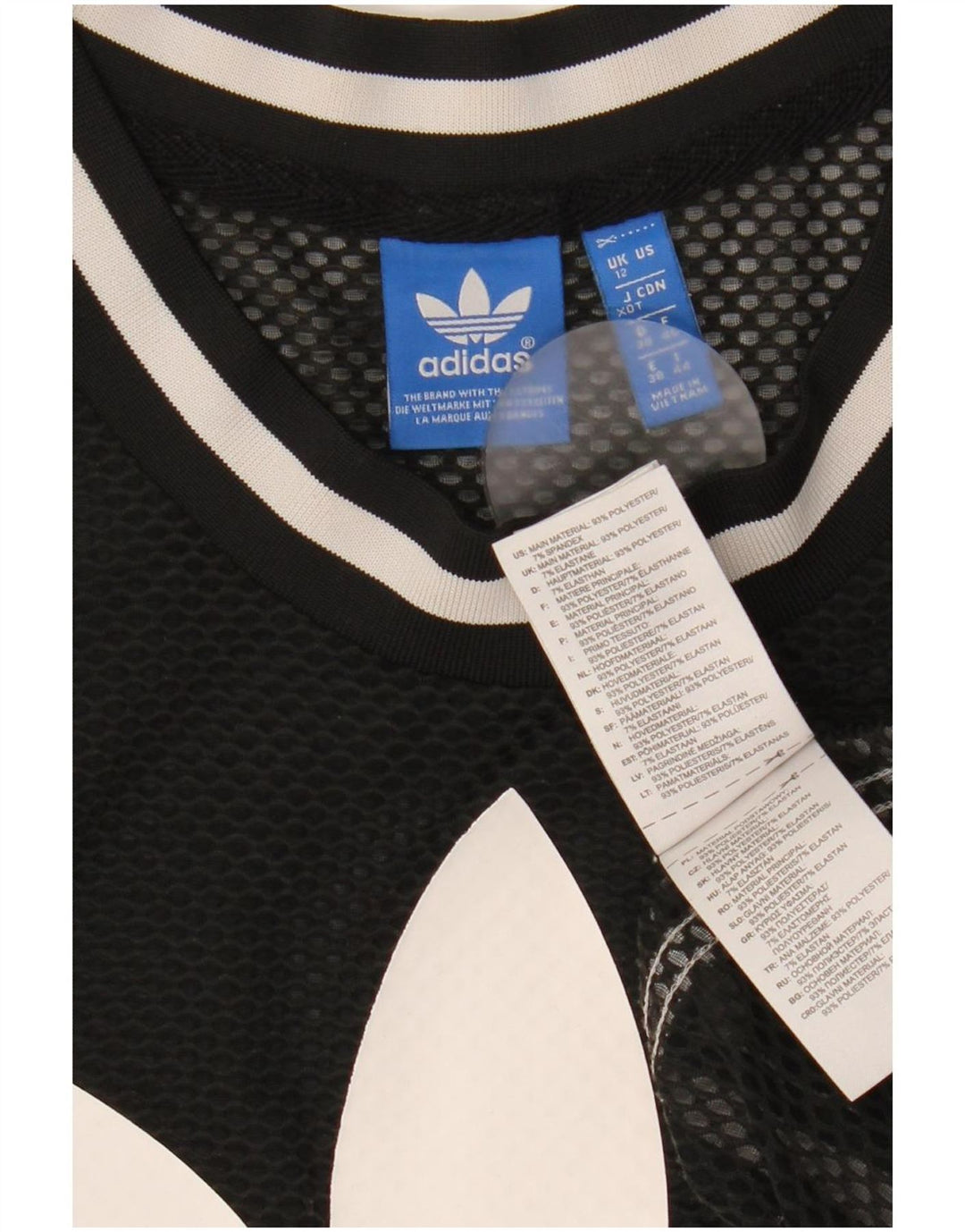 Женский жилет Adidas с графическим рисунком Top UK 12, средний черный, полиэстер