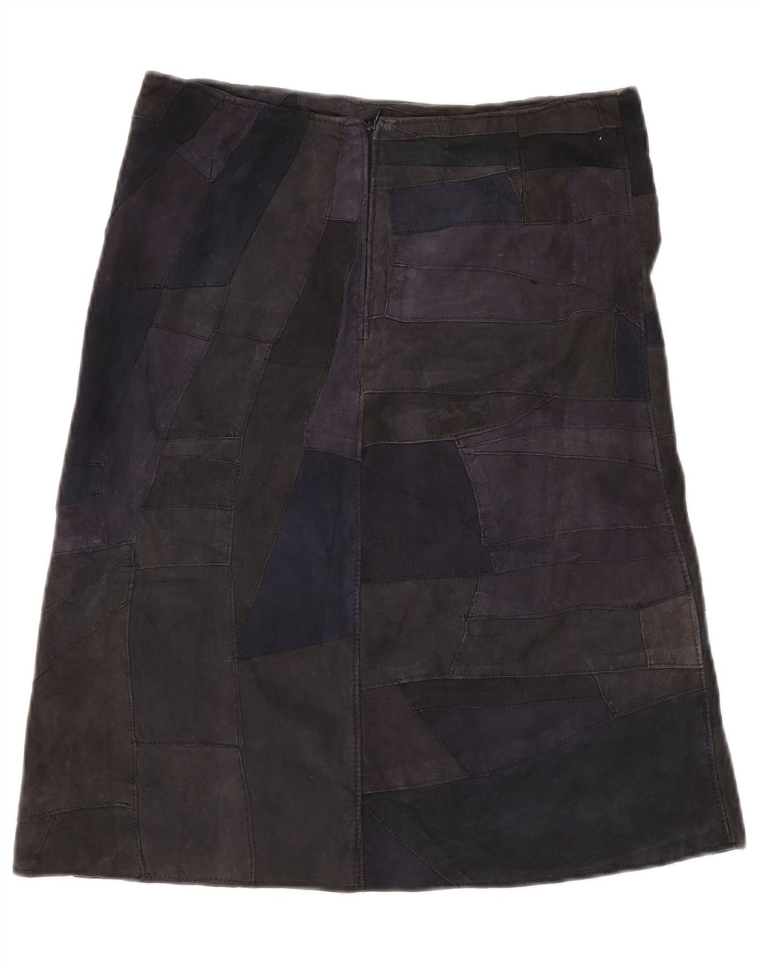 ВИНТАЖНАЯ женская замшевая юбка UK 10, маленькая W28, разноцветная лоскутная кожа