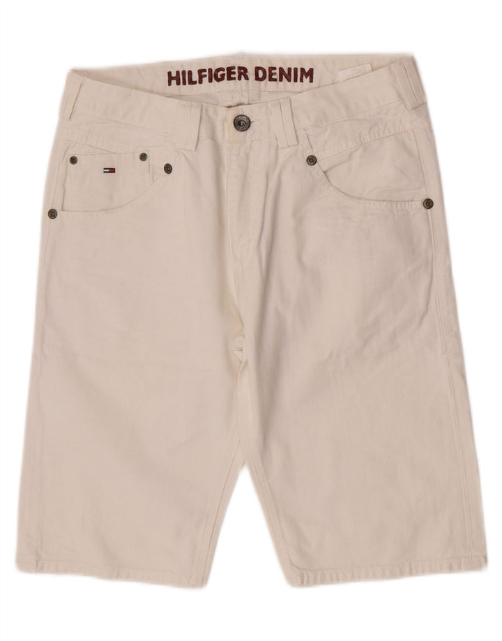 Мужские джинсовые шорты Tommy Hilfiger W32, средний белый хлопок, хлопок