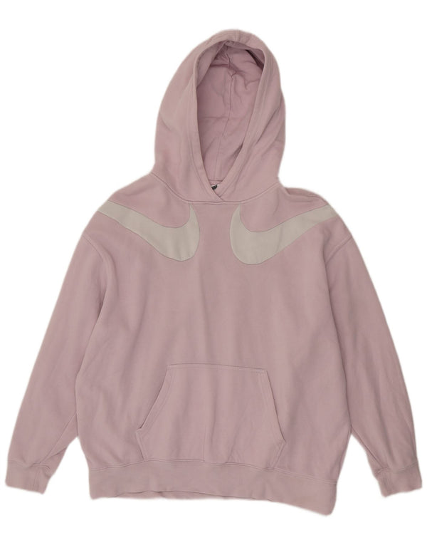Женский джемпер с капюшоном Nike Oversized с рисунком UK 14, средний розовый цвет с блоками
