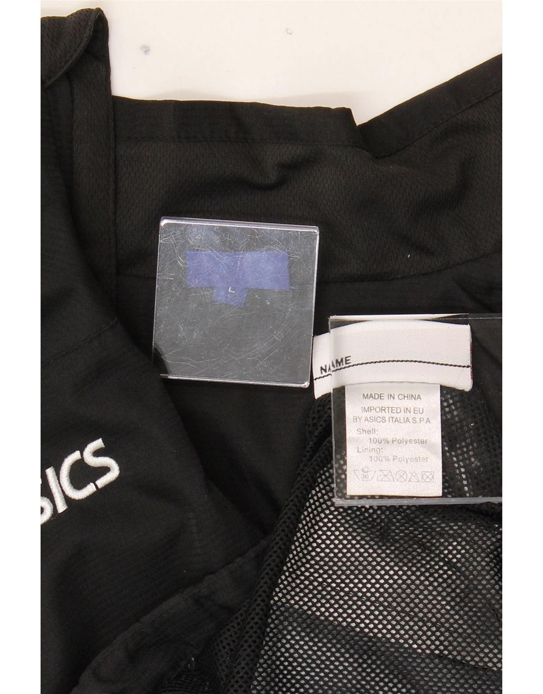 ASICS Womens Graphic Tracksuit Top Jacket UK 16 Large Black Colourblock Vintage Asics and Second-Hand Asics from Messina Hembry 