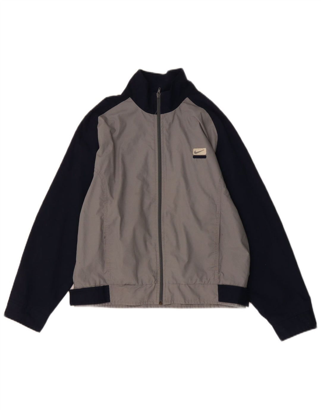 NIKE Boys Bomber Jacket 10-11 Years Medium Grey Colourblock Polyester