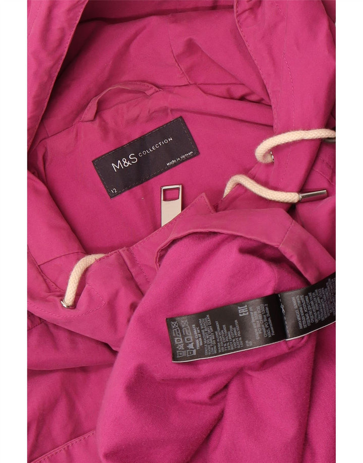 Женская универсальная куртка с капюшоном Marks & Spencer UK 12, хлопок среднего розового цвета
