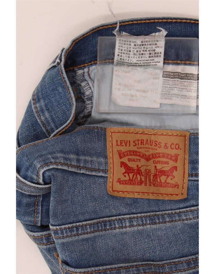 Женские джинсовые шорты Levi's W29, хлопковые, среднего синего цвета