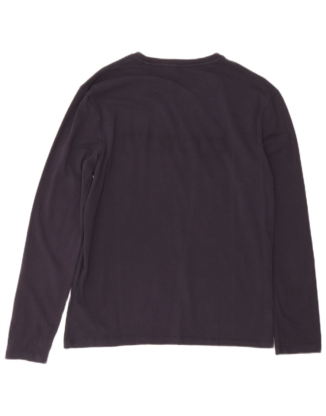 Мужской приталенный топ Guess с длинным рукавом и графикой, Великобритания 36, маленький темно-синий, хлопок