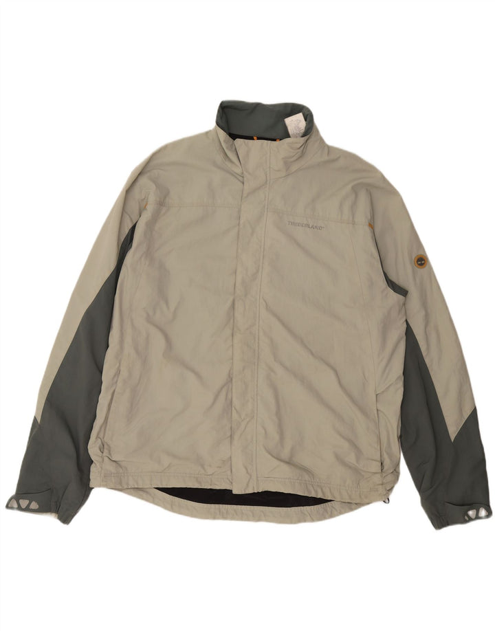 TIMBERLAND Mens Rain Jacket UK 44 2XL Beige Colourblock Nylon