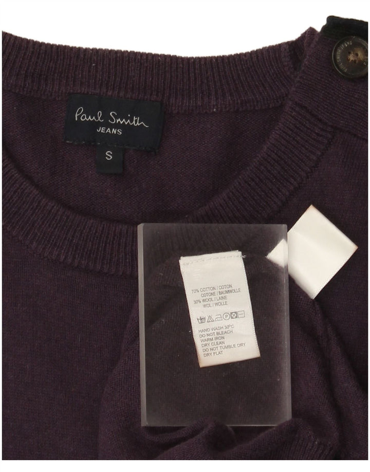 Мужской джемпер с круглым вырезом Paul Smith, маленький фиолетовый хлопковый свитер
