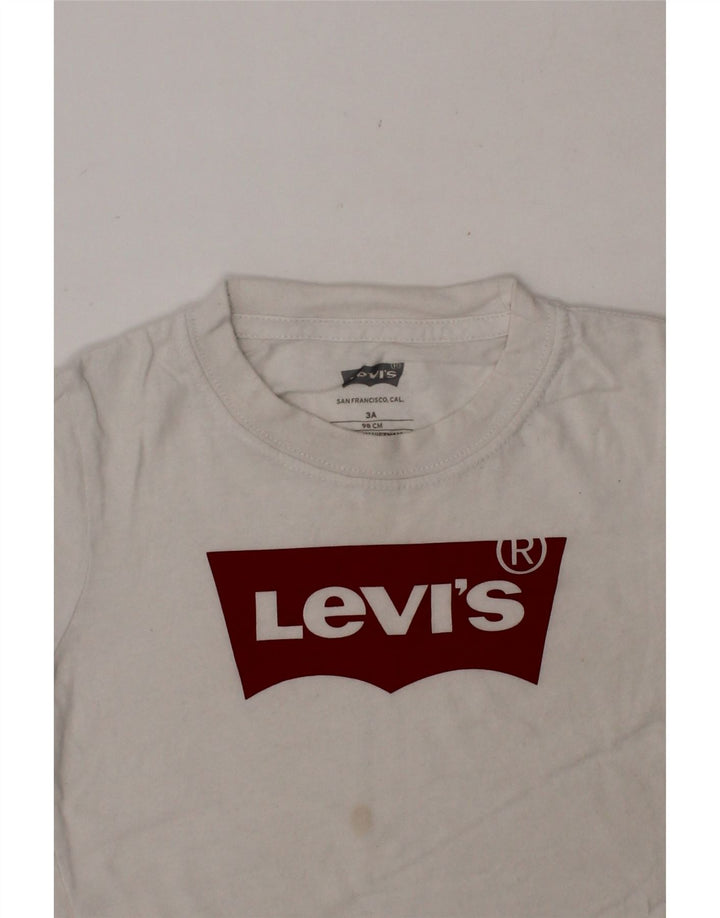 LEVI'S Boys Graphic T-Shirt Top 2-3 Years White Vintage Levi's and Second-Hand Levi's from Messina Hembry 