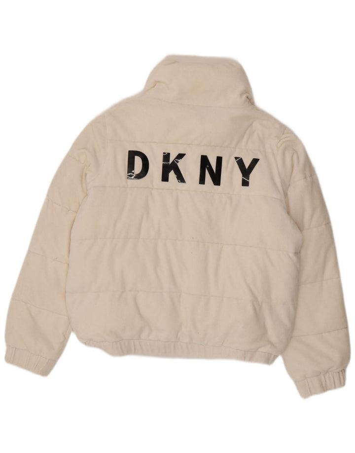 Женская стеганая куртка Dkny с графическим рисунком UK 16, большой размер, белый хлопок