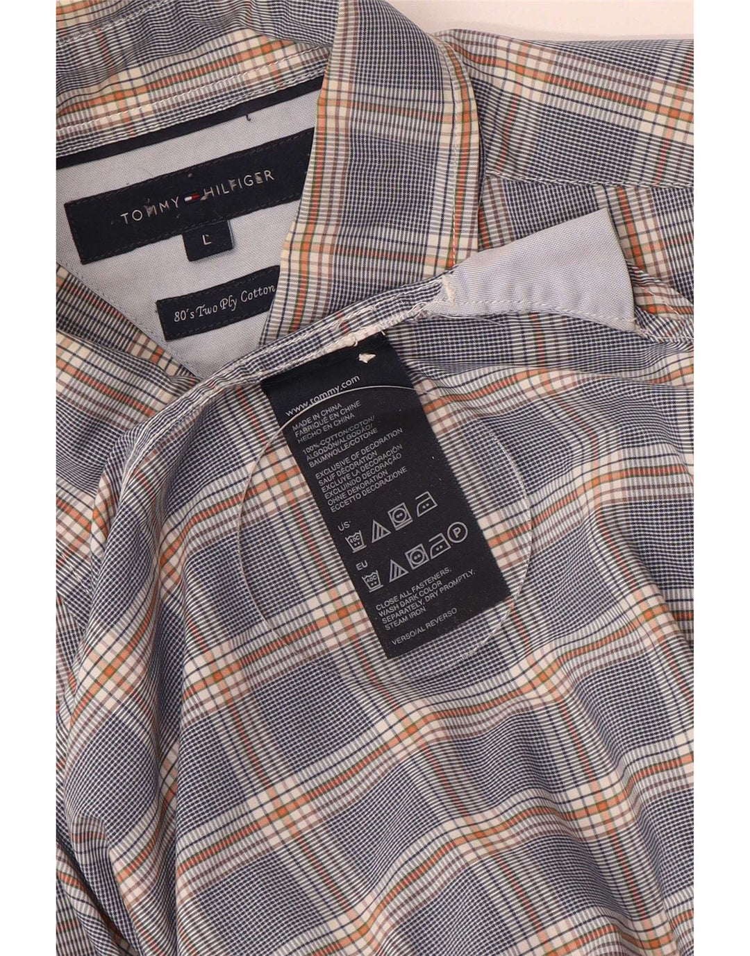 Мужская рубашка Tommy Hilfiger, большой синий хлопок