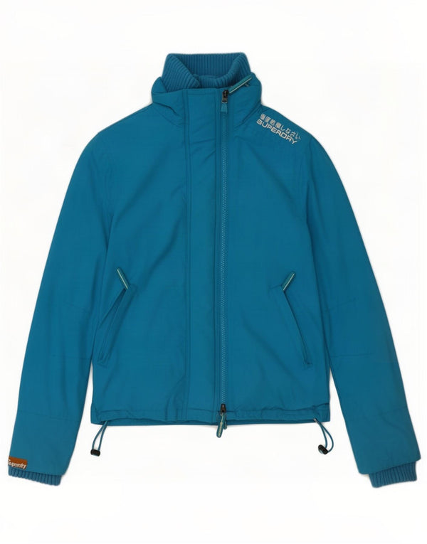 Женская дождевик Superdry UK 10, маленький синий нейлон