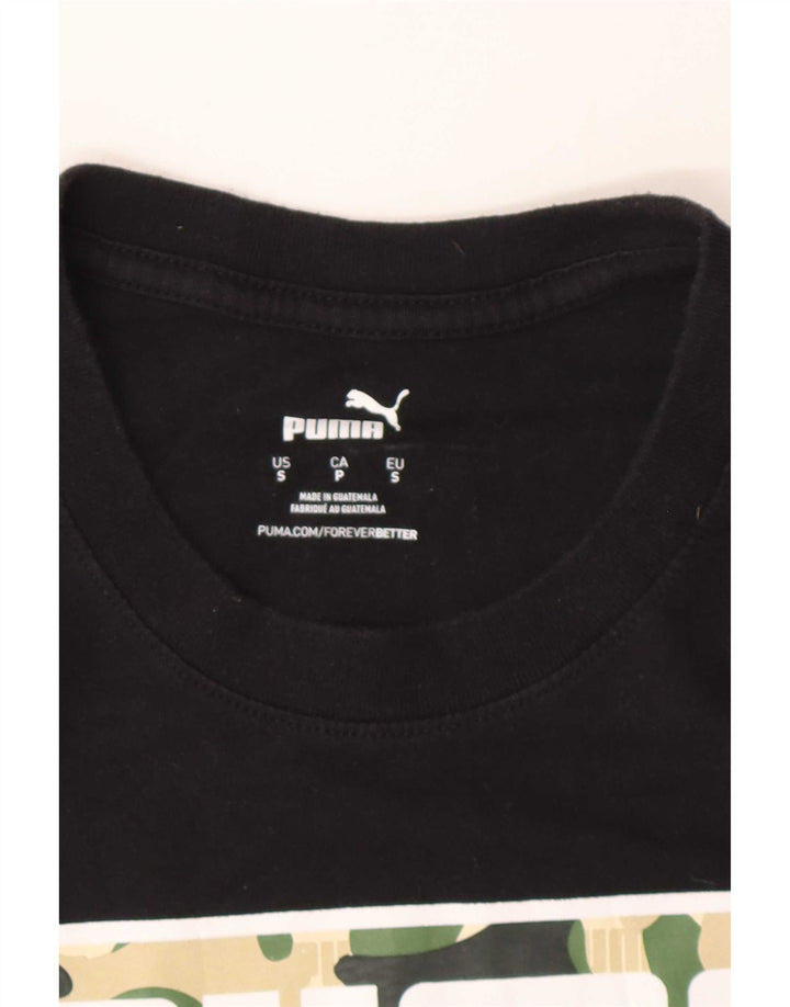 Мужская футболка с рисунком Puma, маленькая, черная