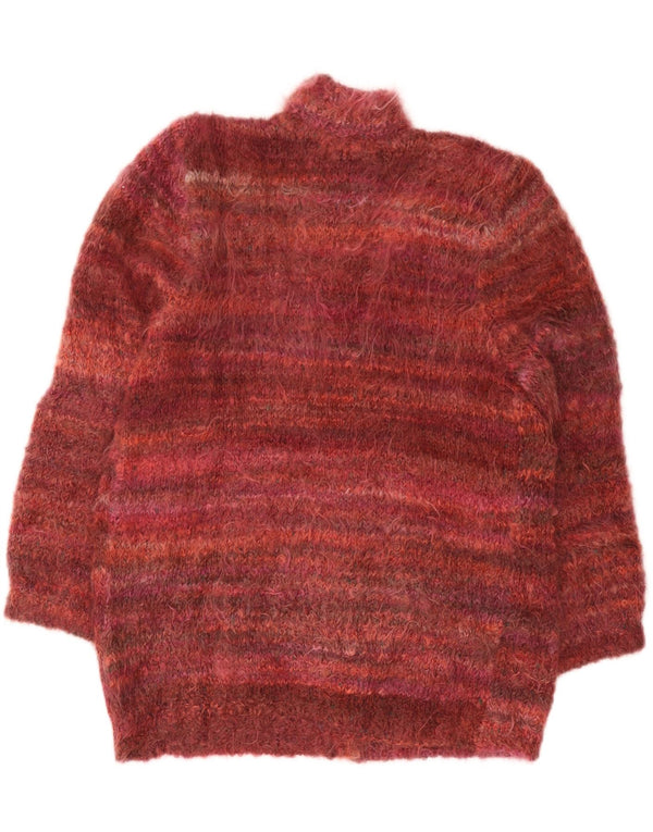 Винтажный женский свободный кардиган-свитер UK 18 XL бордового цвета