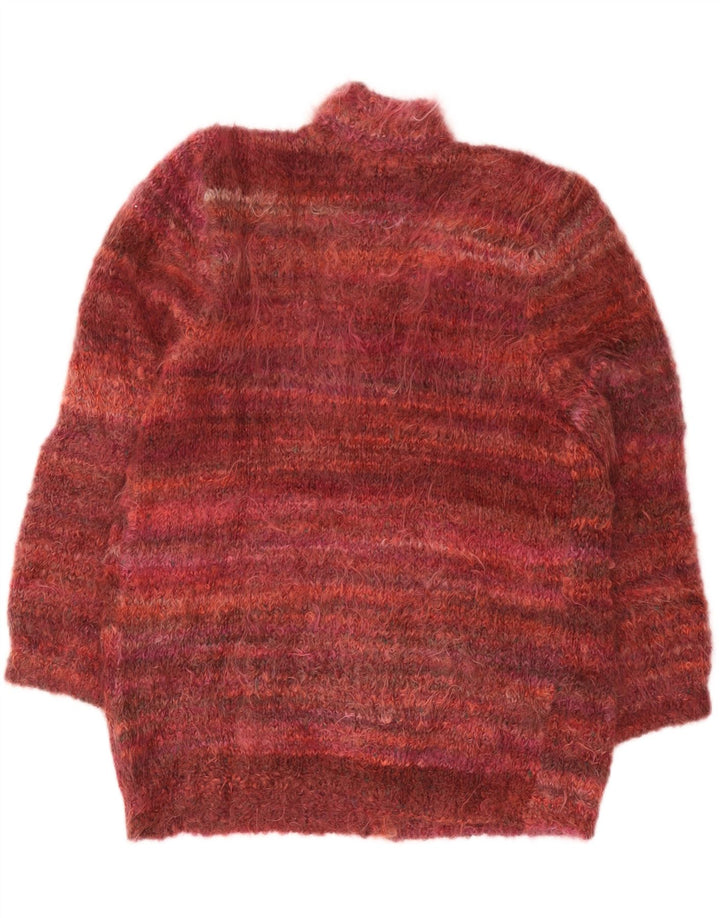 Винтажный женский свободный кардиган-свитер UK 18 XL бордового цвета