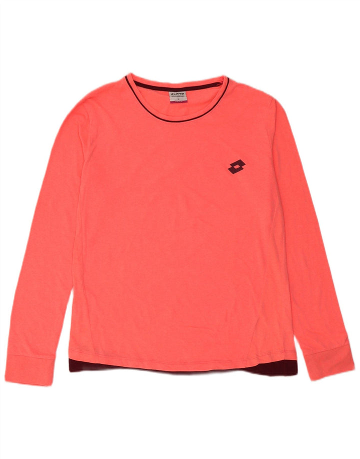 Женский топ Lotto с длинным рукавом UK 14, средний розовый полиэстер