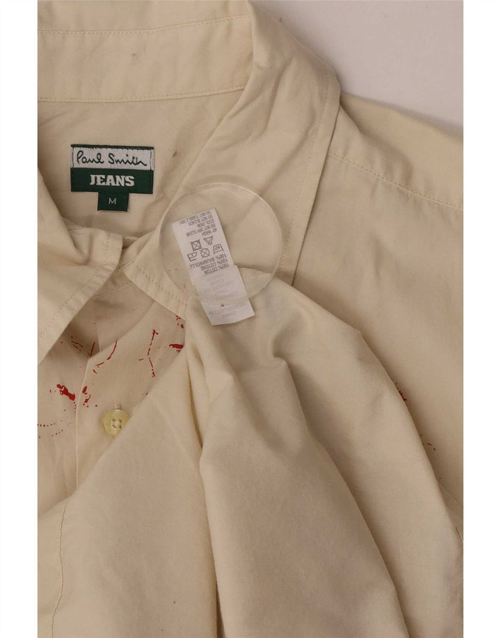 Paul Smith Мужская рубашка с рисунком из хлопка среднего белого цвета с цветочным принтом