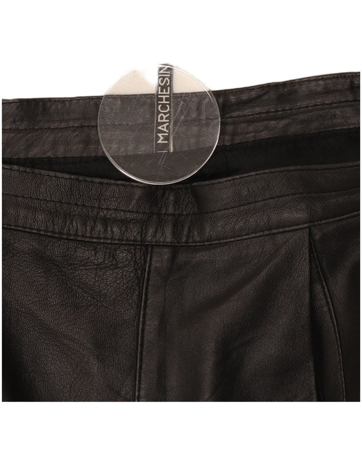 Винтажная женская кожаная юбка W28, средняя черная