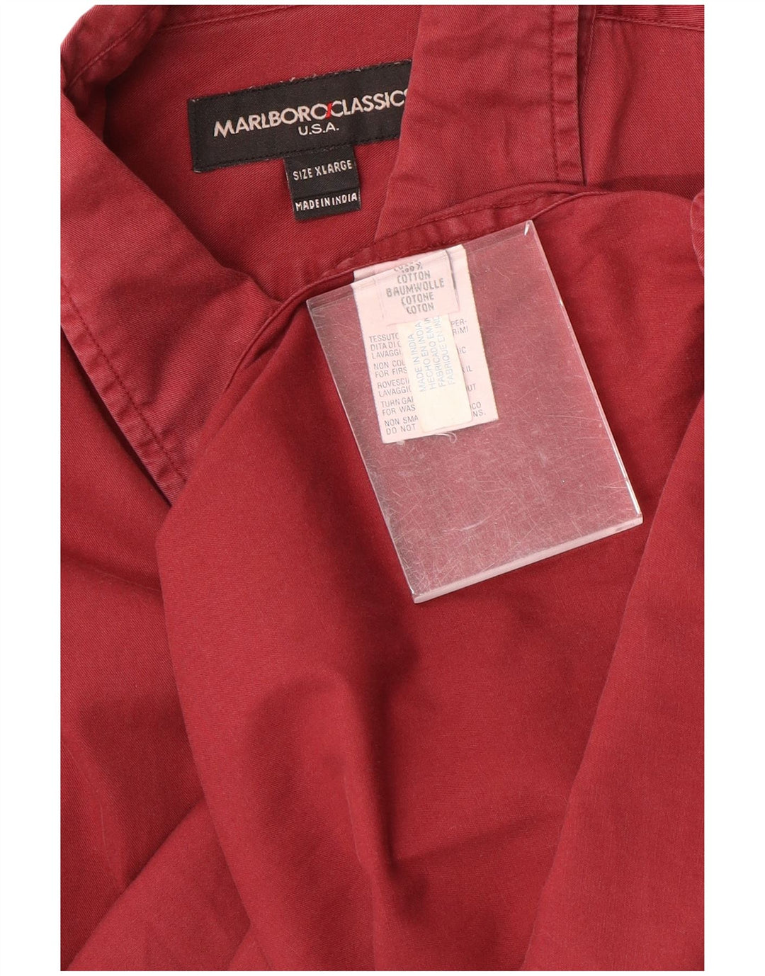 Мужская рубашка Marlboro Classics XL бордовый хлопок