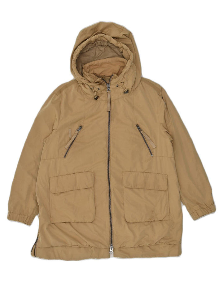 GEOX Womens Loose Fit Hooded Padded Coat UK 10 Small Beige Polyester | Vintage Geox | Thrift | Second-Hand Geox | Used Clothing | Messina Hembry 