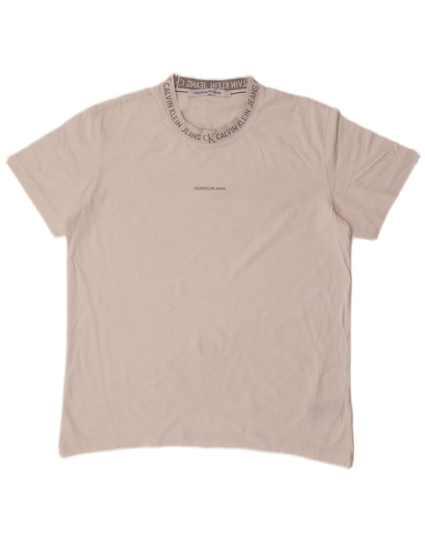 Мужская футболка с рисунком Calvin Klein Jeans, большой белый хлопок