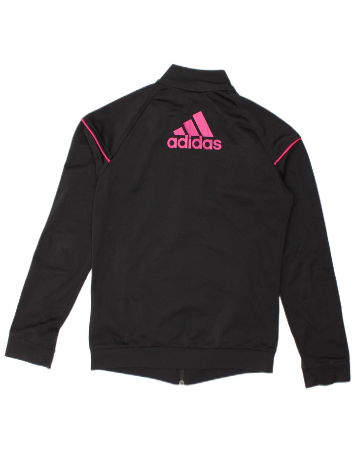 Женский спортивный костюм Adidas с графическим рисунком, верхняя куртка, Великобритания, маленький размер 8/10, черный полиэстер