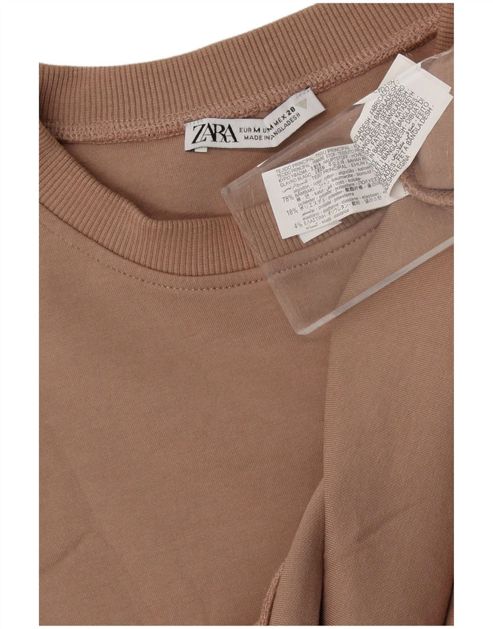 Женский свитер оверсайз Zara UK 14, средний бежевый, хлопок