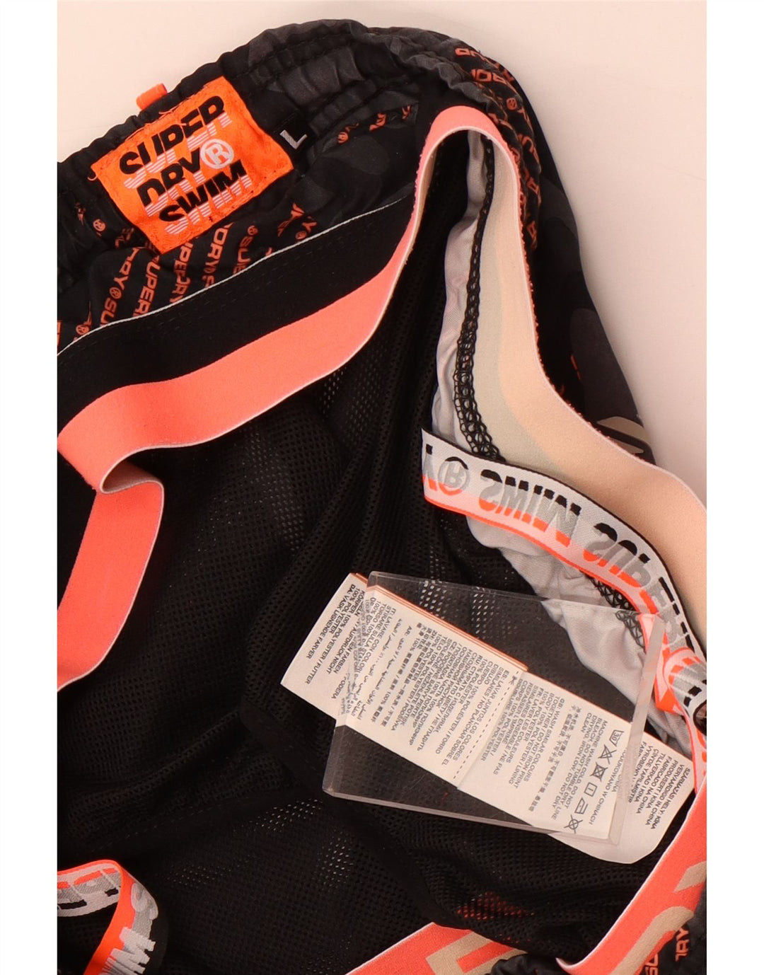 Мужские шорты для плавания Superdry с рисунком, большие серые, камуфляжный полиэстер