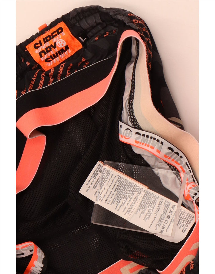 Мужские шорты для плавания Superdry с рисунком, большие серые, камуфляжный полиэстер