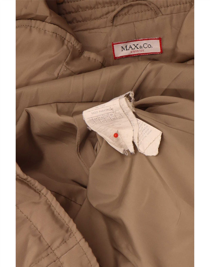 Женская стеганая куртка Max & Co. UK 12, средний бежевый, полиэстер, классическая
